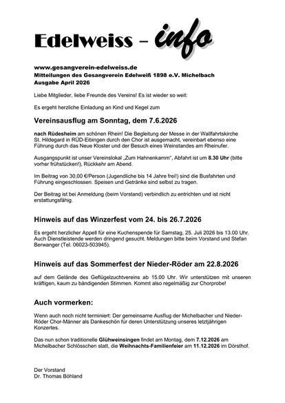 Edelweiß-Info April 2026